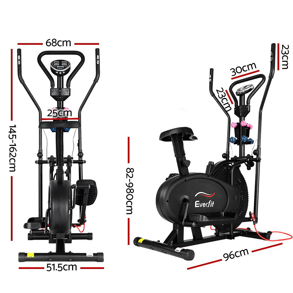 Everfit Exercise Bike 6 in 1 Elliptical Cross Trainer Home Gym Indoor Cardio - Image 3