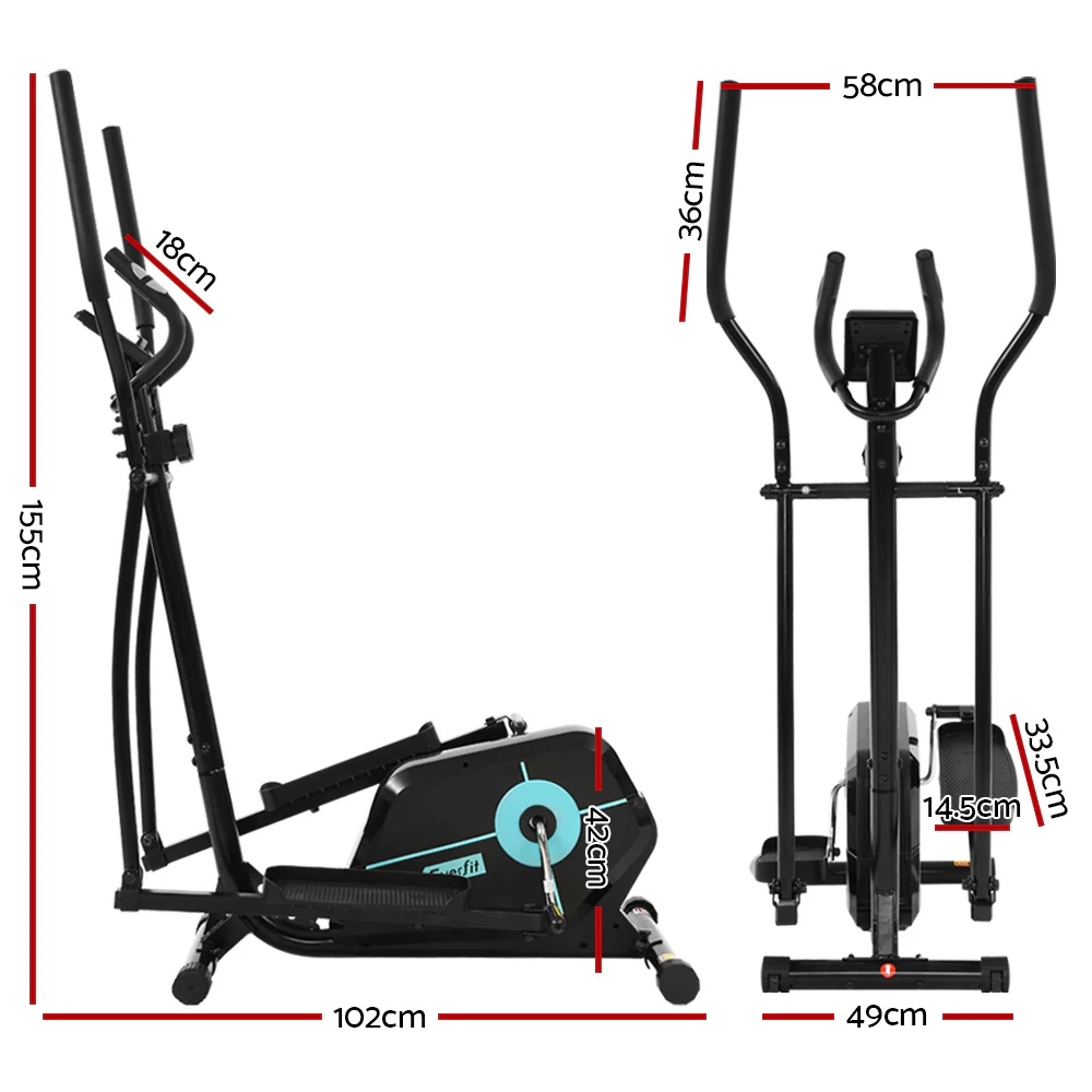 Everfit Exercise Bike Elliptical Cross Trainer Home Gym Fitness Machine Magnetic - Image 3