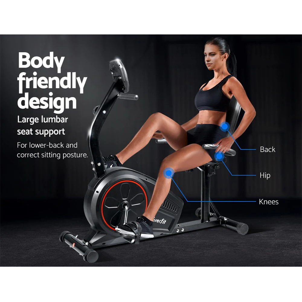 Everfit Exercise Bike Magnetic Recumbent Indoor Cycling Home Gym Cardio 8 Level - Image 4