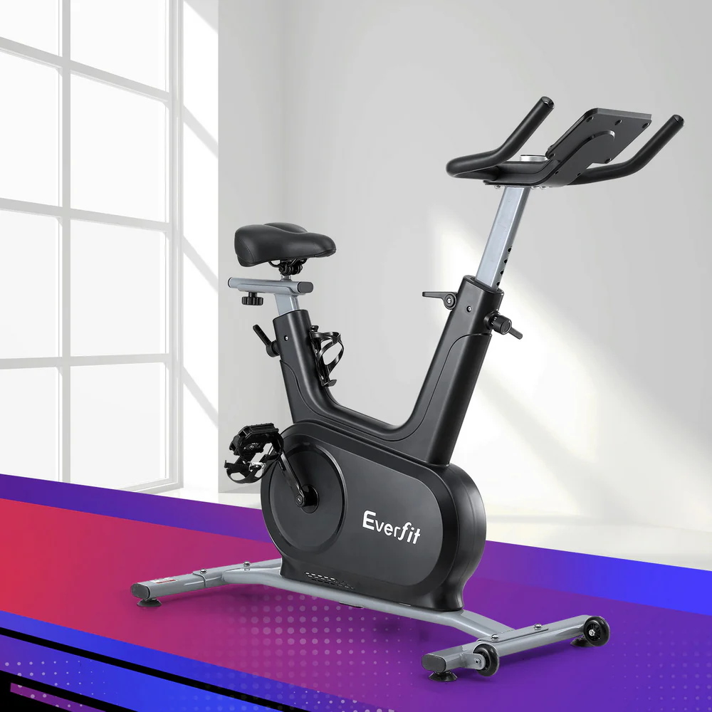 Everfit Exercise Bike Spin Bike Electromagnetic Smart Home Fitness 24-Level Resistance 120kg Bluetooth - Image 2