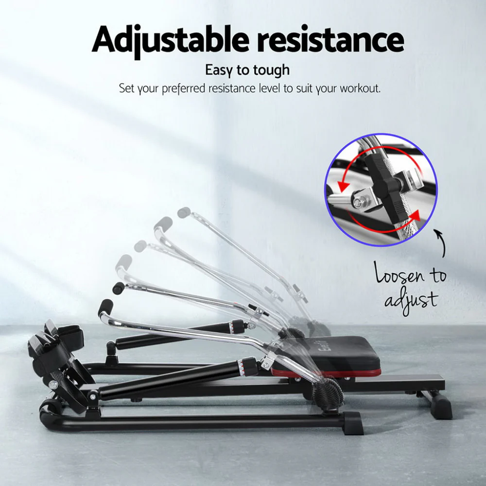 Everfit Rowing Machine 12 Levels Hydraulic Rower Fitness Gym Home Cardio - Image 5