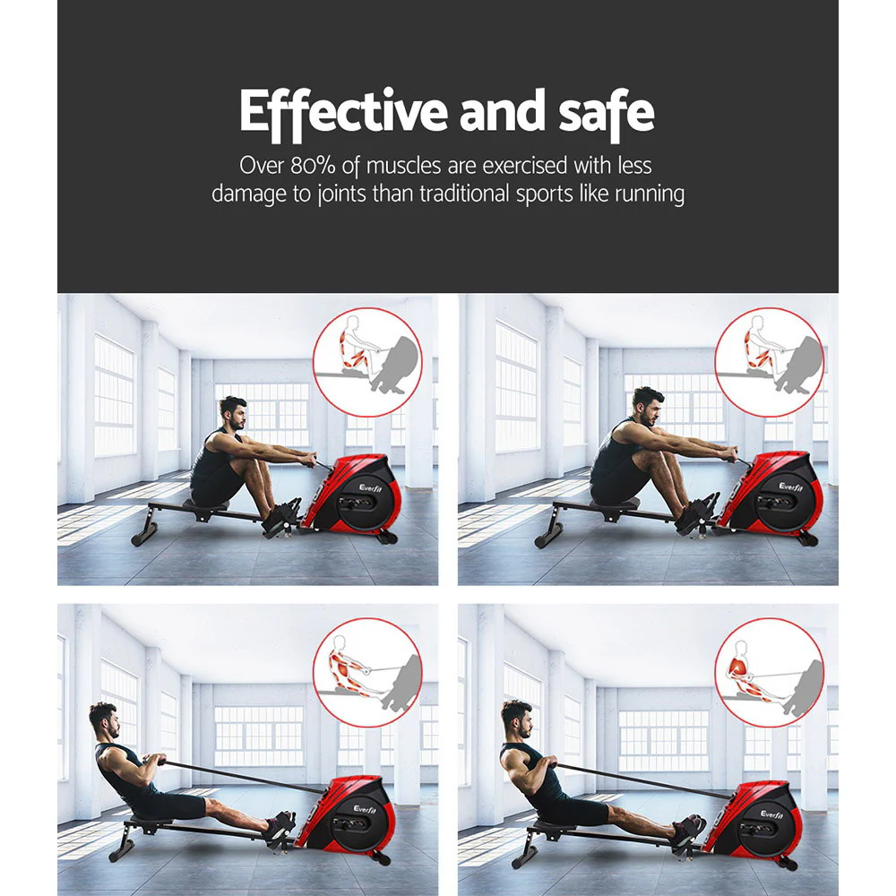 Everfit Rowing Machine Rower Elastic Rope Resistance Fitness Home Cardio (Red) - Image 4
