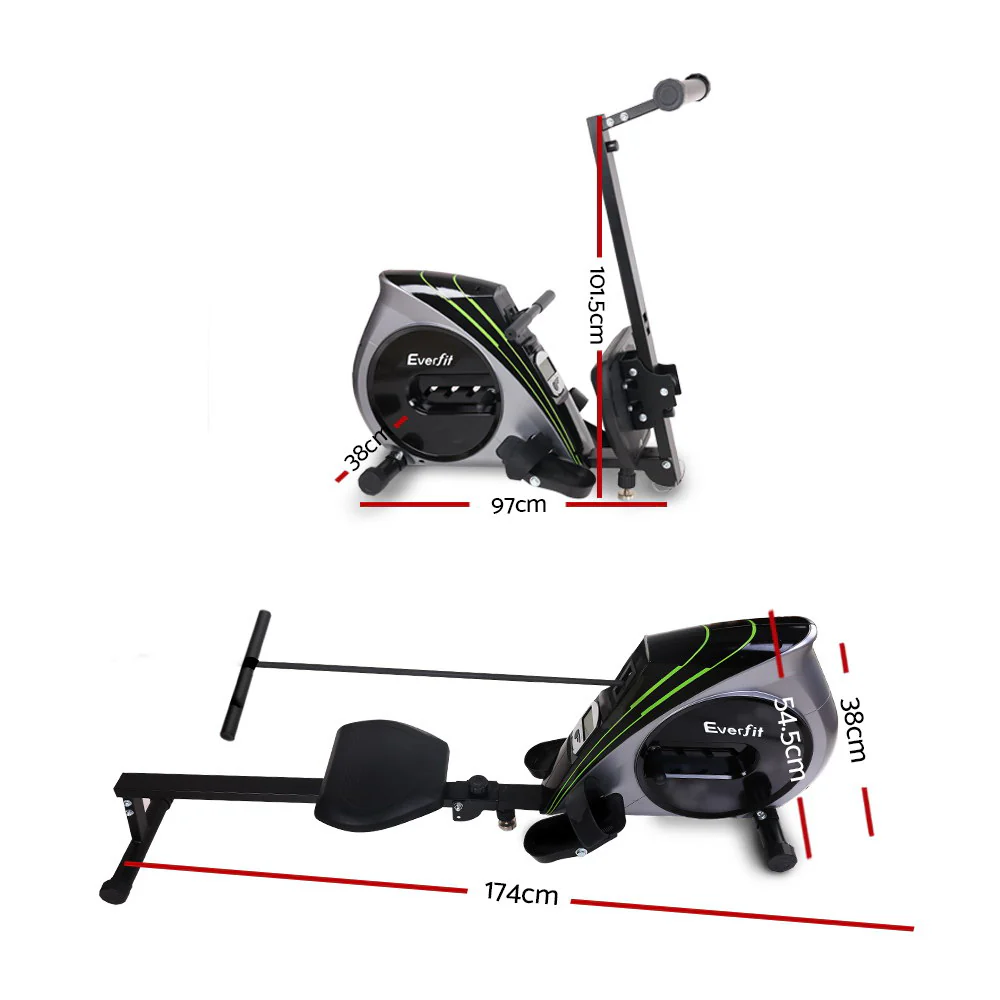 Everfit Rowing Machine Rower Elastic Rope Resistance Fitness Home Cardio (Silver) - Image 2