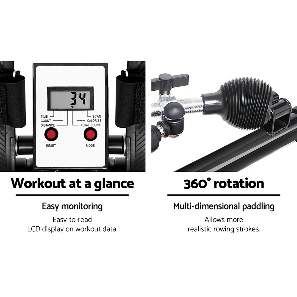 Everfit Rowing Machine Rower Hydraulic Resistance Fitness Gym Home Cardio - Image 5