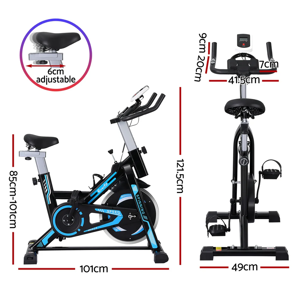 Everfit Spin Bike Exercise Bike 13KG Flywheel Fitness 150kg capacity - Image 3