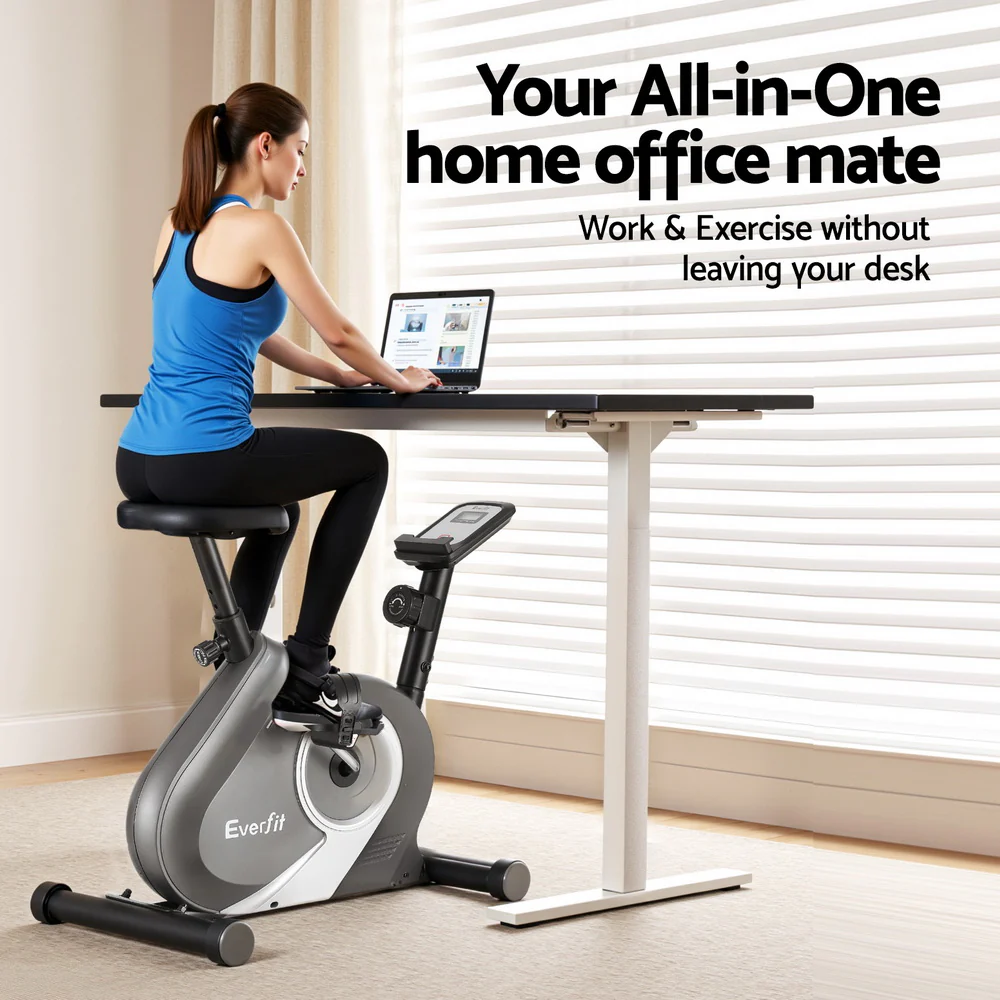Everfit Under Desk Exercise Bike Magnetic Resistance Cardio workouts 120kg Capacity - Image 5