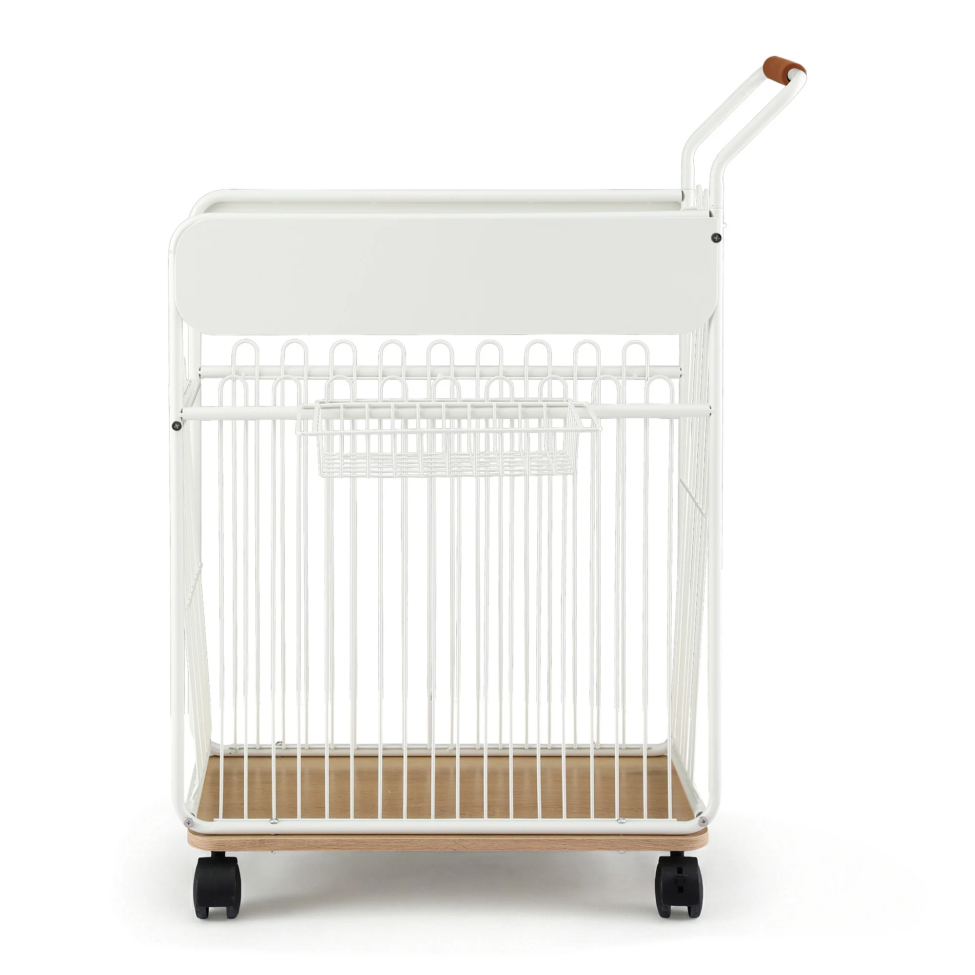 Everfit Yoga Mat Storage Rack Mobile Holder with Wheels Basket Home Gym Storage Organizer White - Image 4