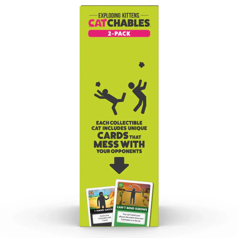 Exploding Kittens Catchables 2 Cat Wearing A Cat & Cactus Party Game - Image 3