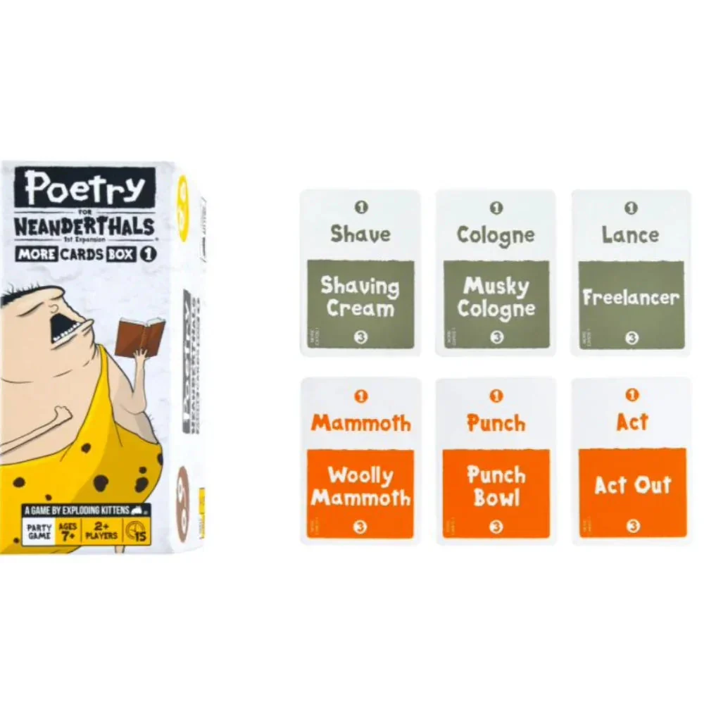 Exploding Kittens Poetry for Neanderthals Expansion Party Game - Image 3
