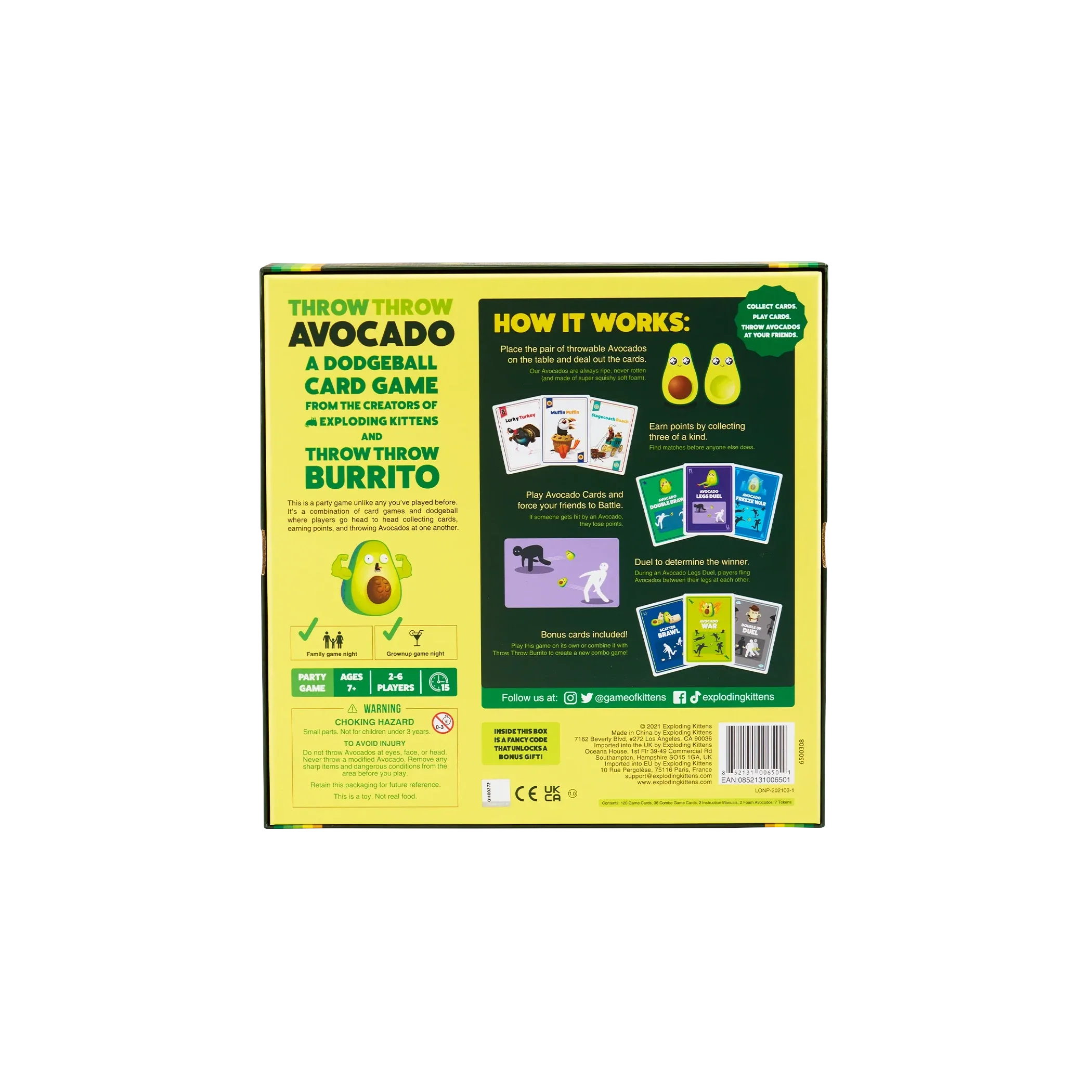 Exploding Kittens Throw Throw Avocado Party Game - Image 2