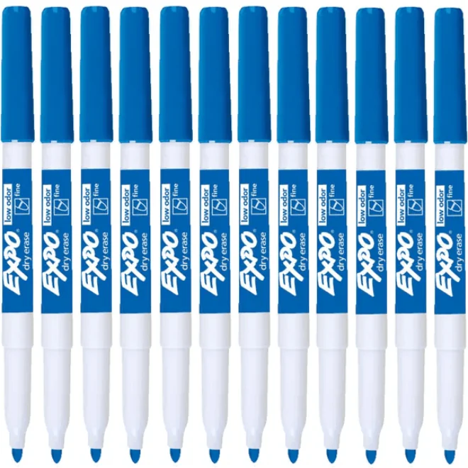 Expo Whiteboard Marker Fine Point Blue Box 12