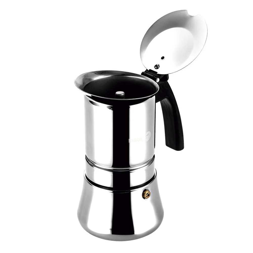 Fagor Etnica Stainless Steel 10 Cups Espresso Coffee Maker Moka Pot Silver - Image 3