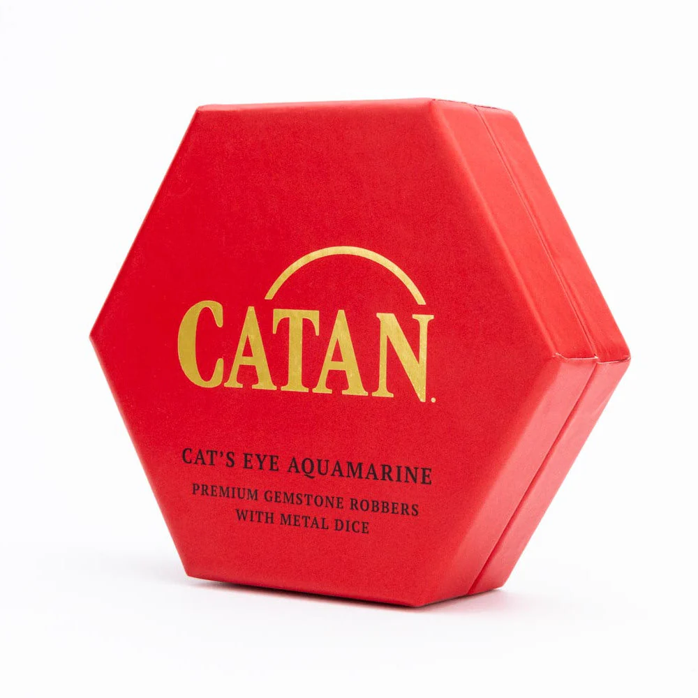 Fanroll By Metallic Dice Games MDG CATAN Premium Robber and Metal Dice Set Cat's Eye Aquamarine - Image 2