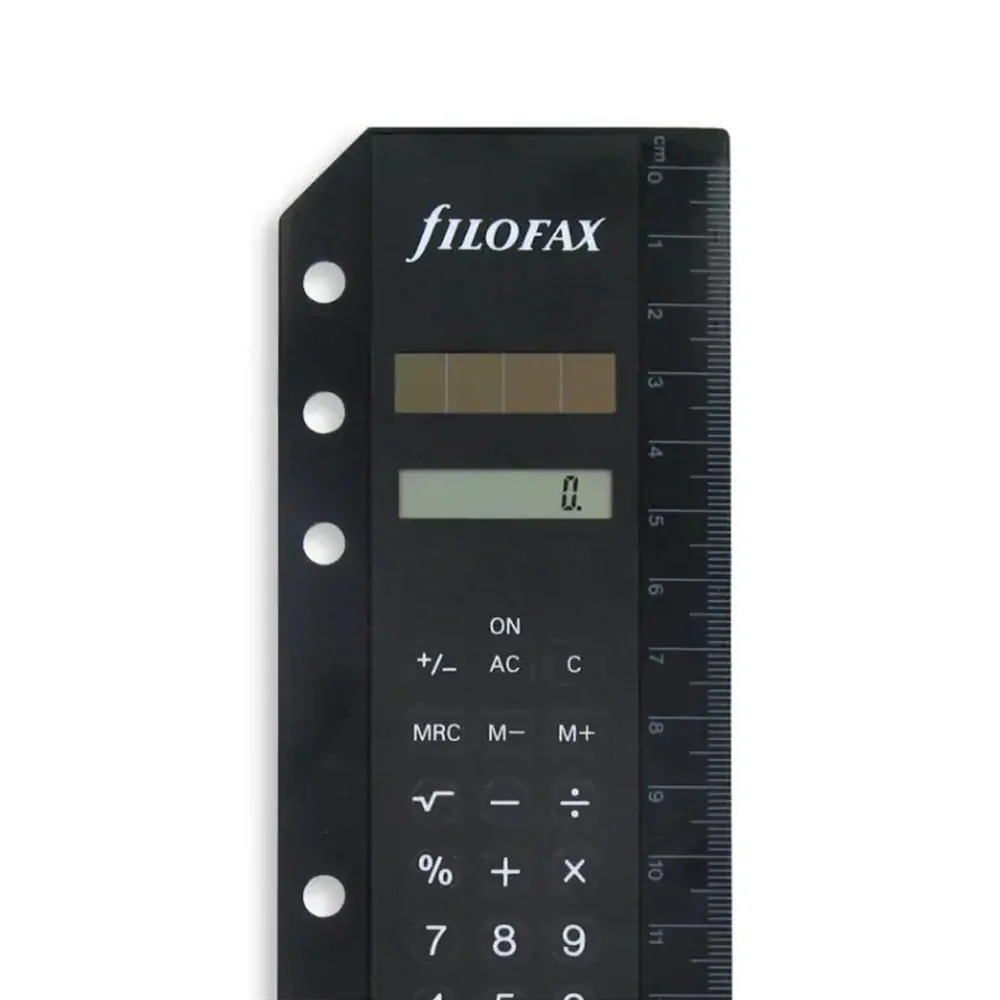 Filofax 17cm Solar Powered Calculator Organiser Accessory Black - Image 2