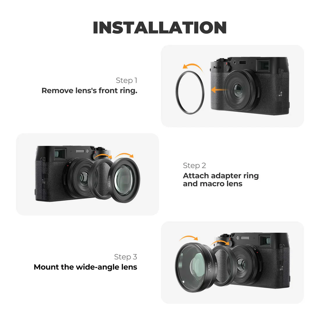Freewell 2-in-1 Wide Angle & Macro Lens for FUJI X100VI X100V (Silver) - Image 9