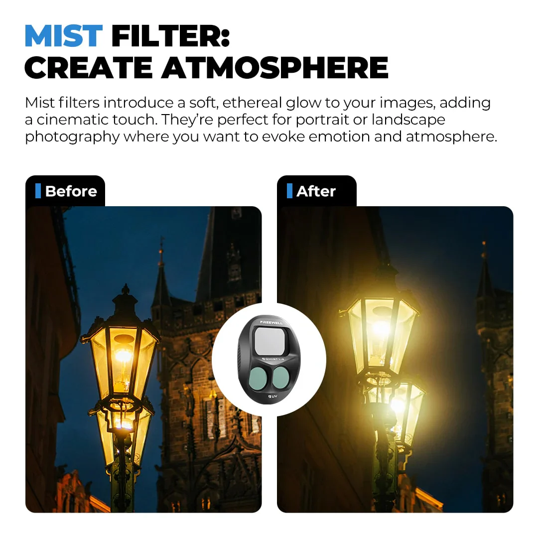 Freewell 4-Pack Everyday Filter Set for Mavic 4 Pro (ND1000/512 CPL LPR Glow Mist 1/4) - Image 5