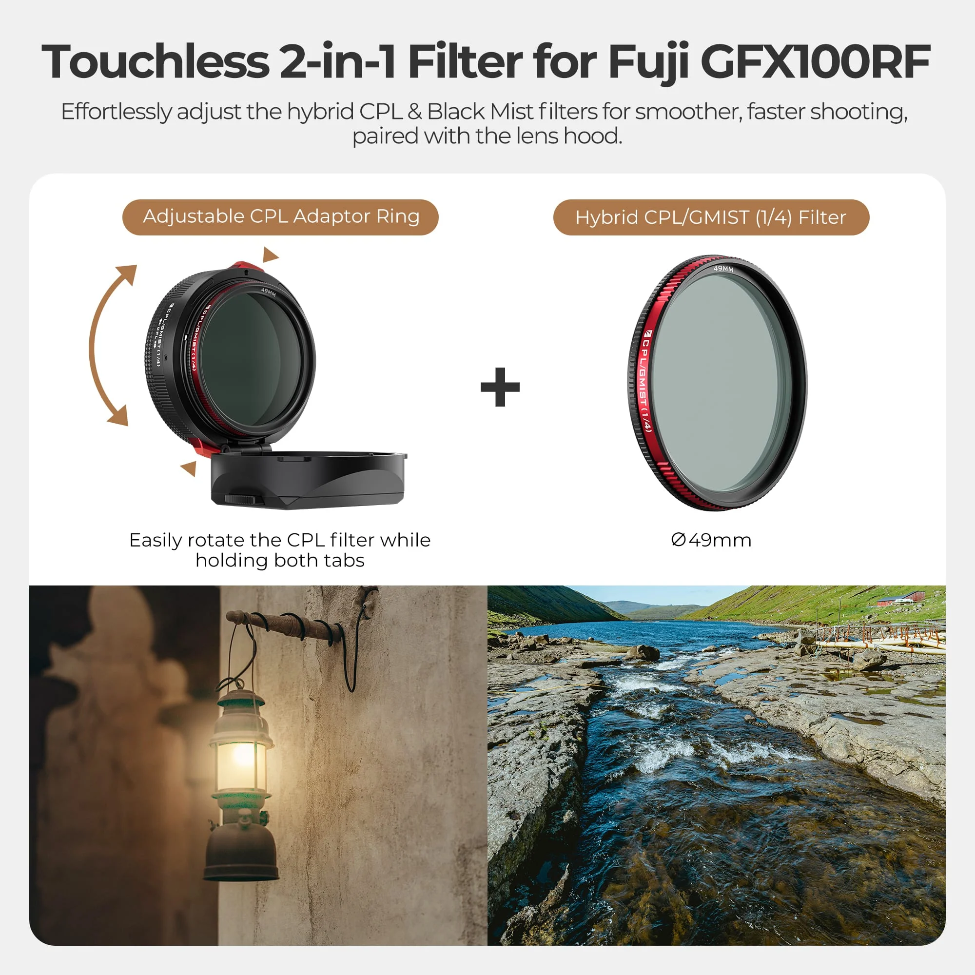 Freewell Real Lens Hood for Fuji GFX100RF (Silver) - Image 3
