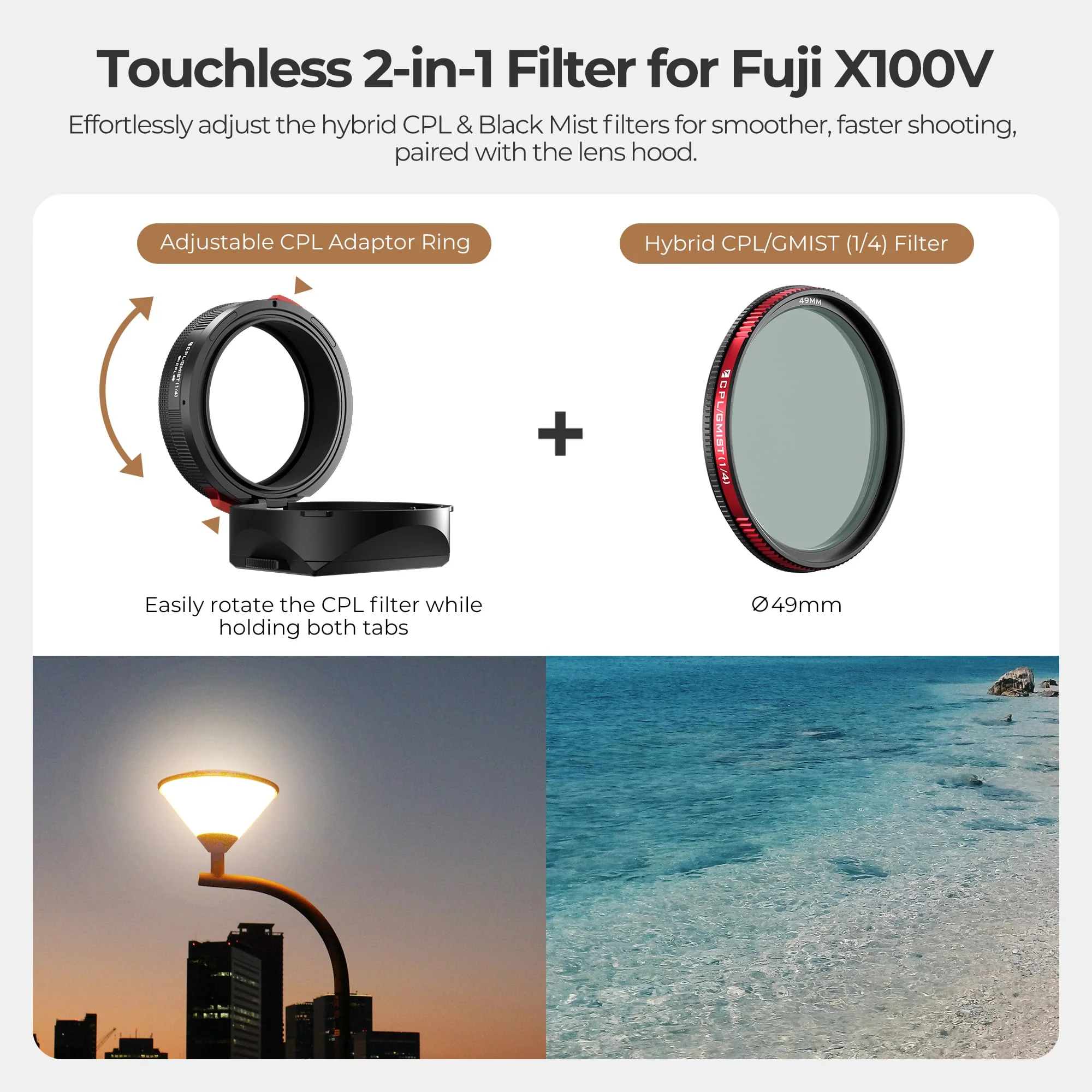 Freewell Real Lens Hood for Fuji X100 Series (Black) - Image 4
