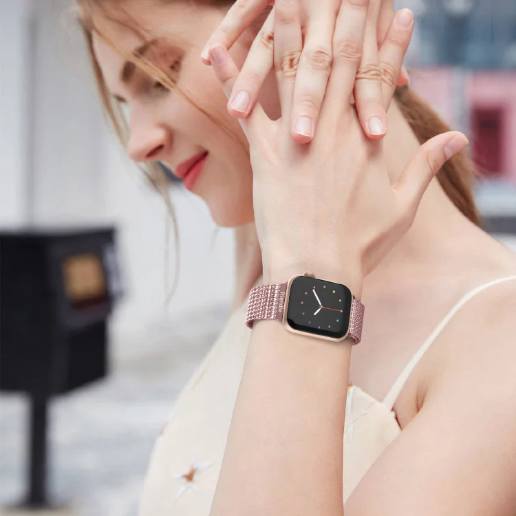 Friendie Melbourne Collection Milanese Mesh Band for Apple Watch 7/8/9/10/11/SE  (Rose) [Small] 38/39/40/41/42mm - Image 7