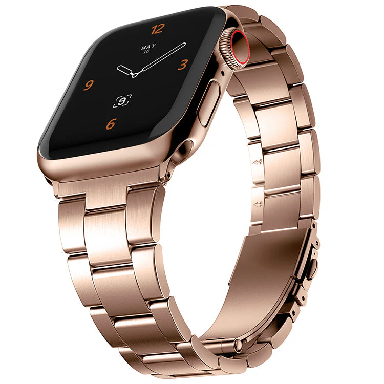 Friendie Sydney Collection Steel Link Band for Apple Watch 7/8/9/10/11/SE  (Rose) [Large] [42/44/45/46mm Ultra 49mm - Image 4