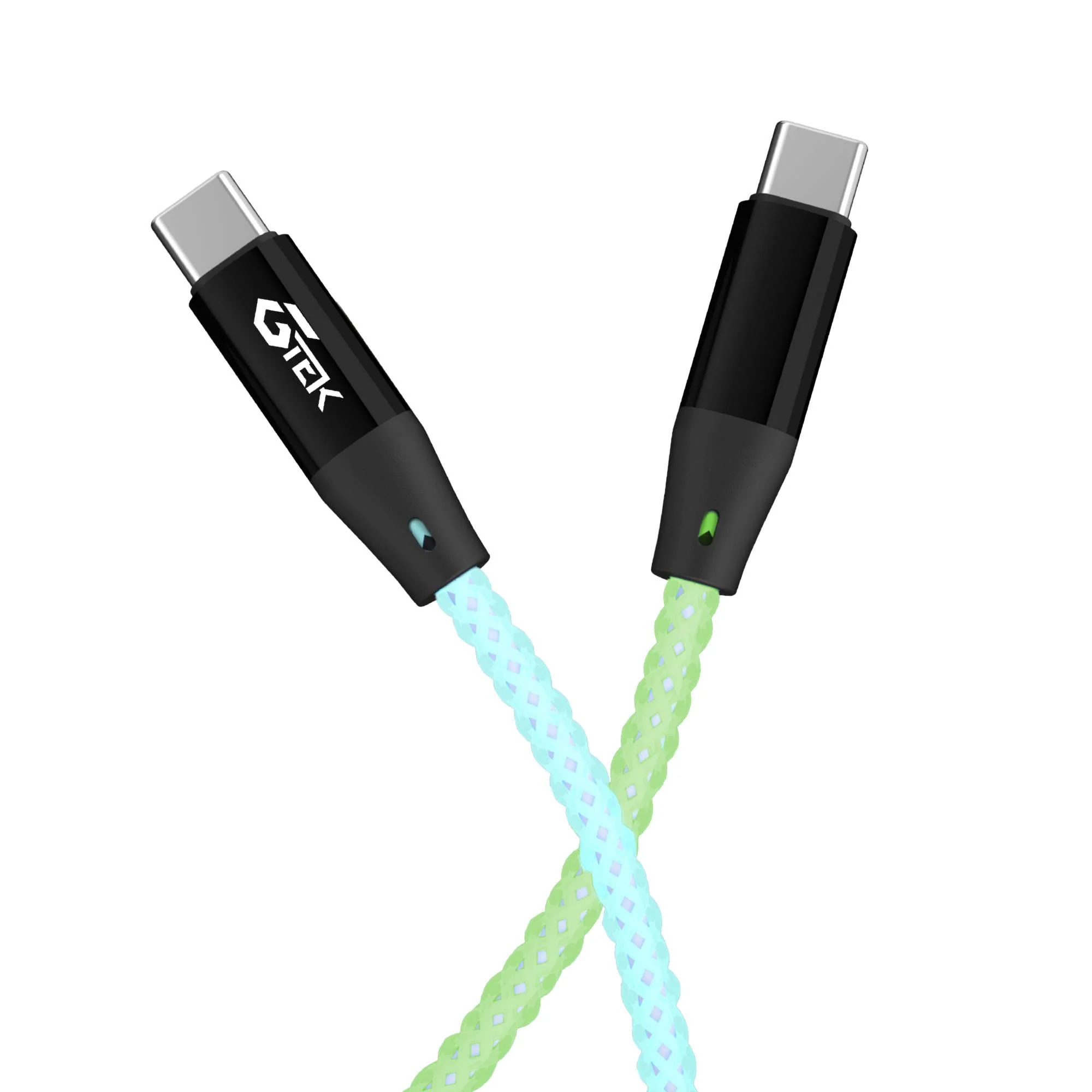 G-Tek 1.5 Metre Light up USB Charging Cable (USB-A or C to USB-C or Micro) - Image 2