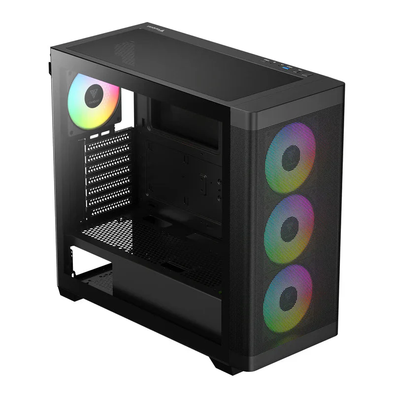 Gamdias ATHENA M3 Computer Case ATX Mid Tower with 4x ARGB Fans (Black) - Image 5