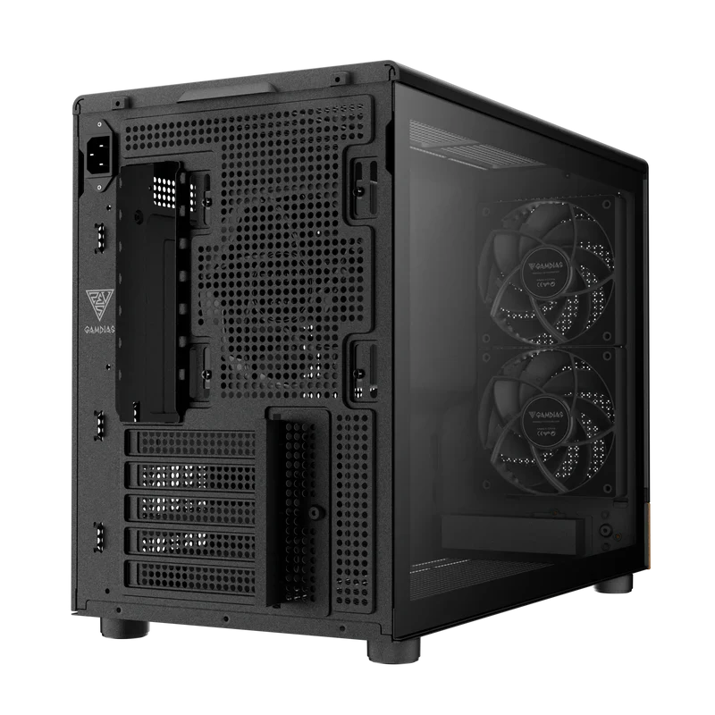 Gamdias ATHENA M4M M-ATX PC Case Tempered Glass Wood Design 3 PWM Fans - Image 10