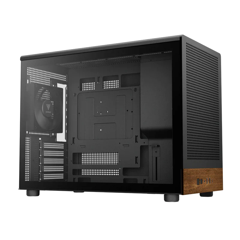 Gamdias ATHENA M4M M-ATX PC Case Tempered Glass Wood Design 3 PWM Fans - Image 4