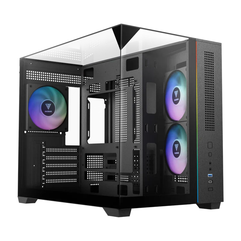 Gamdias ATLAS M3M M-ATX PC Case Tempered Glass with 3 ARGB Fans - Image 2