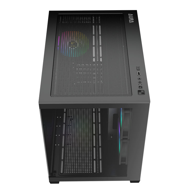 Gamdias AURA GC10M V2 M-ATX PC Case Tempered Glass with 3 ARGB Fans (Black) - Image 3