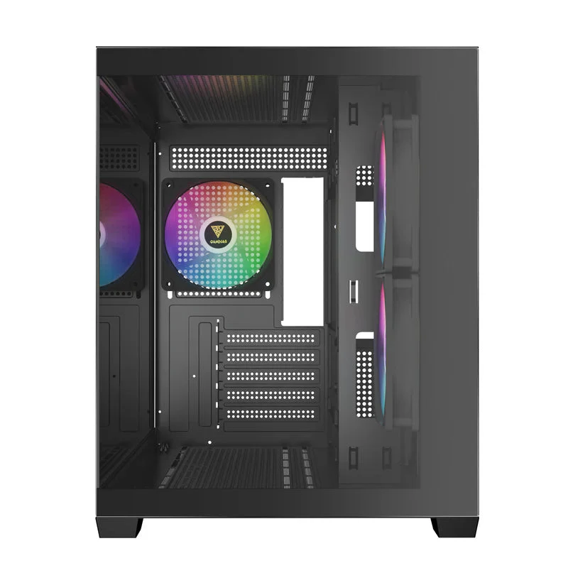 Gamdias AURA GC10M V2 M-ATX PC Case Tempered Glass with 3 ARGB Fans (Black) - Image 4