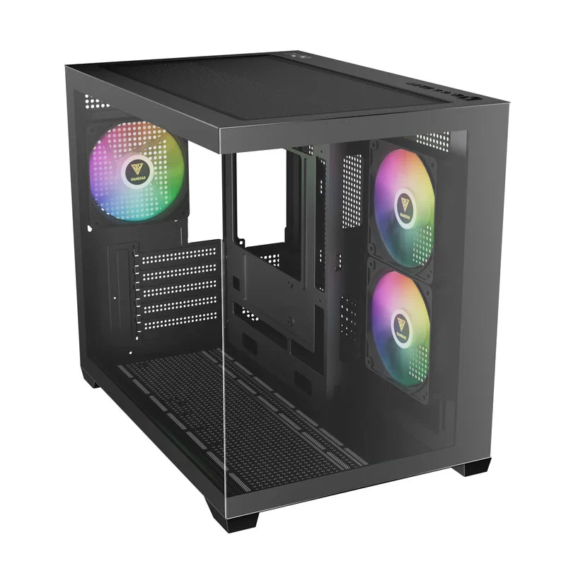 Gamdias AURA GC10M V2 M-ATX PC Case Tempered Glass with 3 ARGB Fans (Black) - Image 5