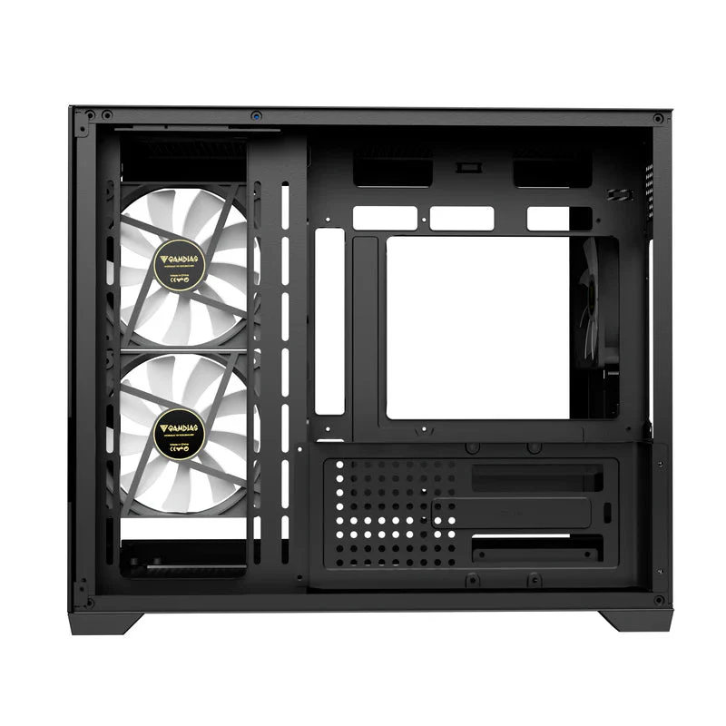 Gamdias AURA GC10M V2 M-ATX PC Case Tempered Glass with 3 ARGB Fans (Black) - Image 8