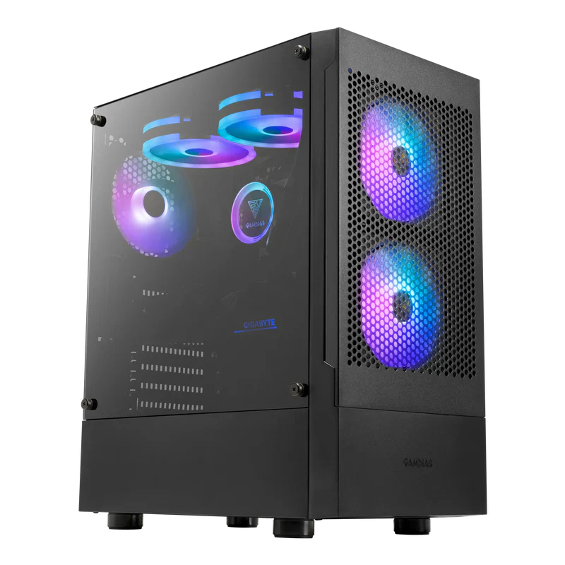 Gamdias Talos E3 Mesh Computer Case ATX Mid Tower with 3x ARGB Fans (Black)
