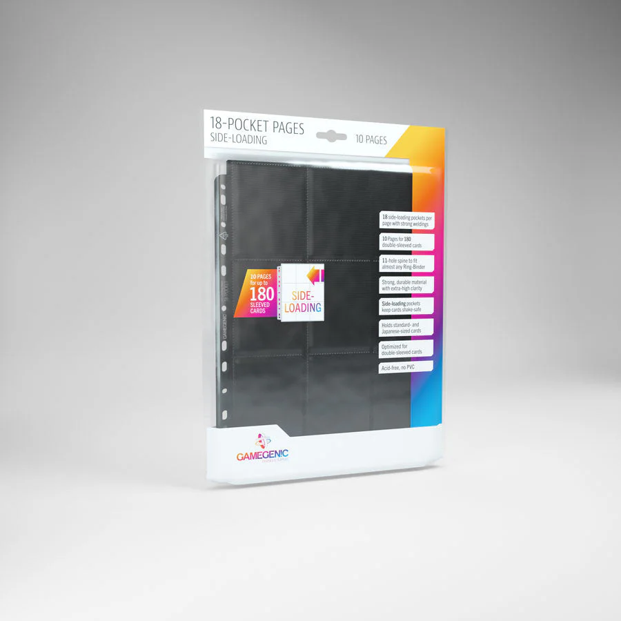 Gamegenic Sideloading 18 Pocket Pages 10-Pieces Pack (Black) - Image 2