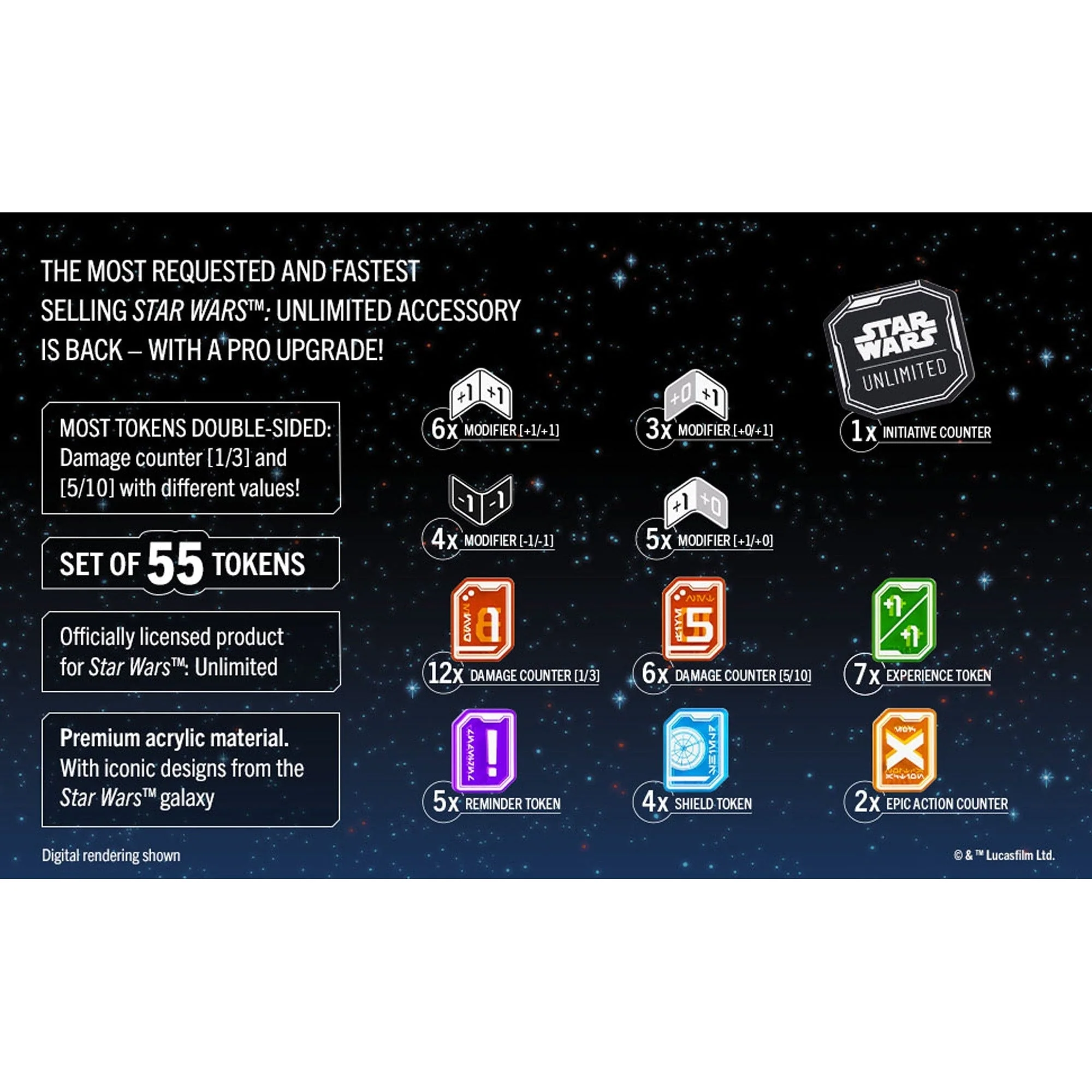 Gamegenic Star Wars Unlimited Acrylic Tokens PRO - Image 3