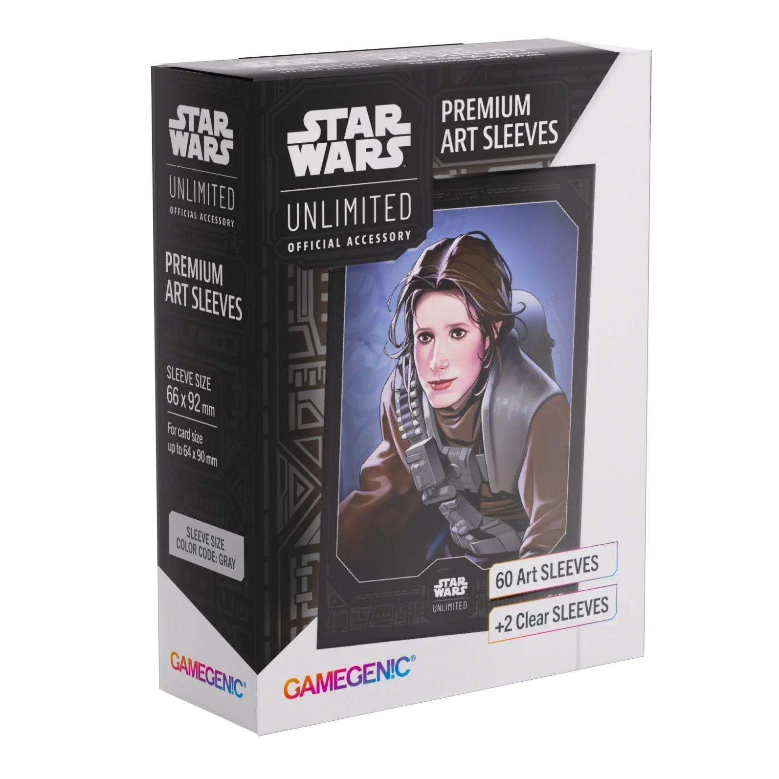 Gamegenic Star Wars Unlimited Premium Art Sleeves - Leia Organa 66mmx92mm 62 Sleeves Per Pack