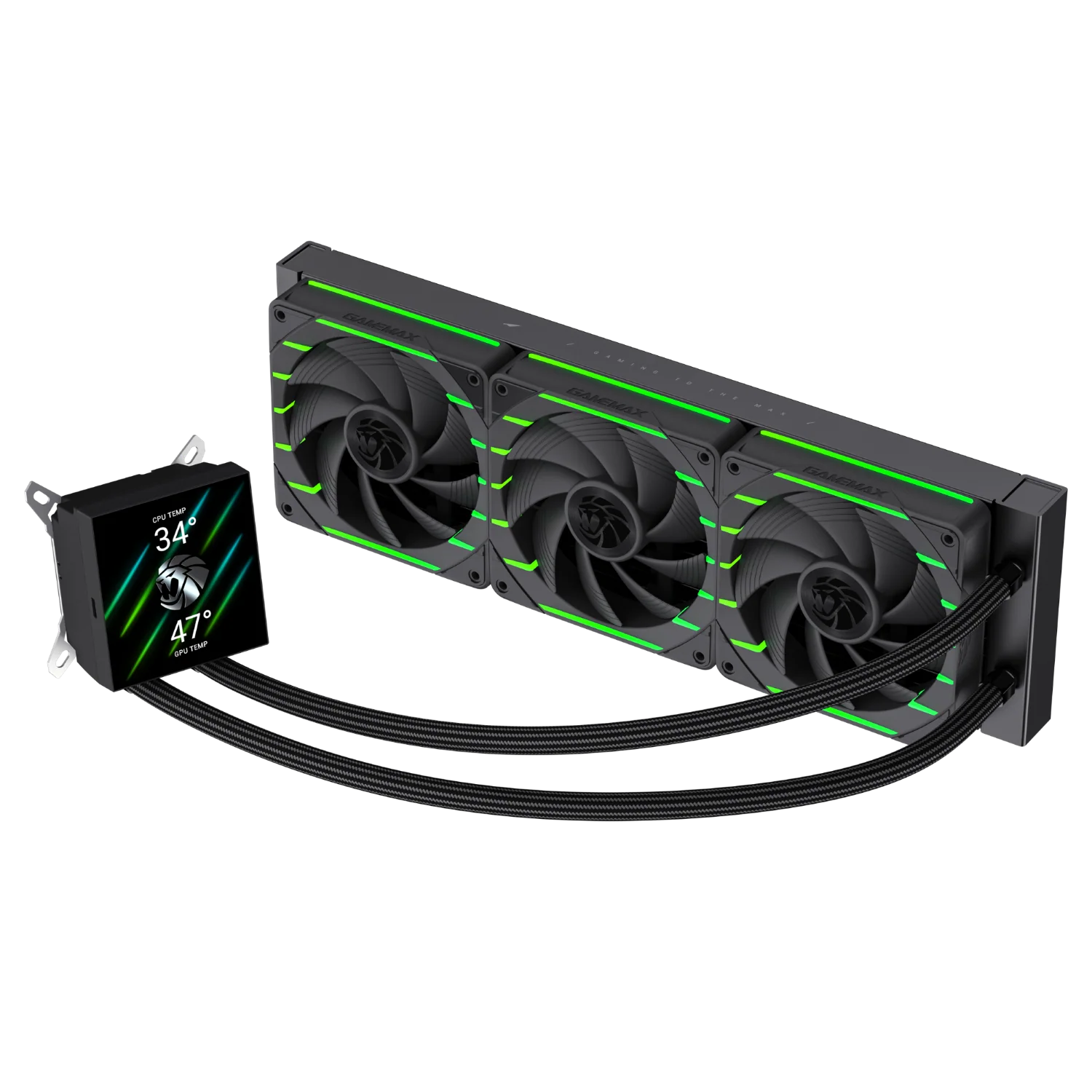 GameMax Hailstorm 360mm AIO Liquid CPU Cooler (Black)
