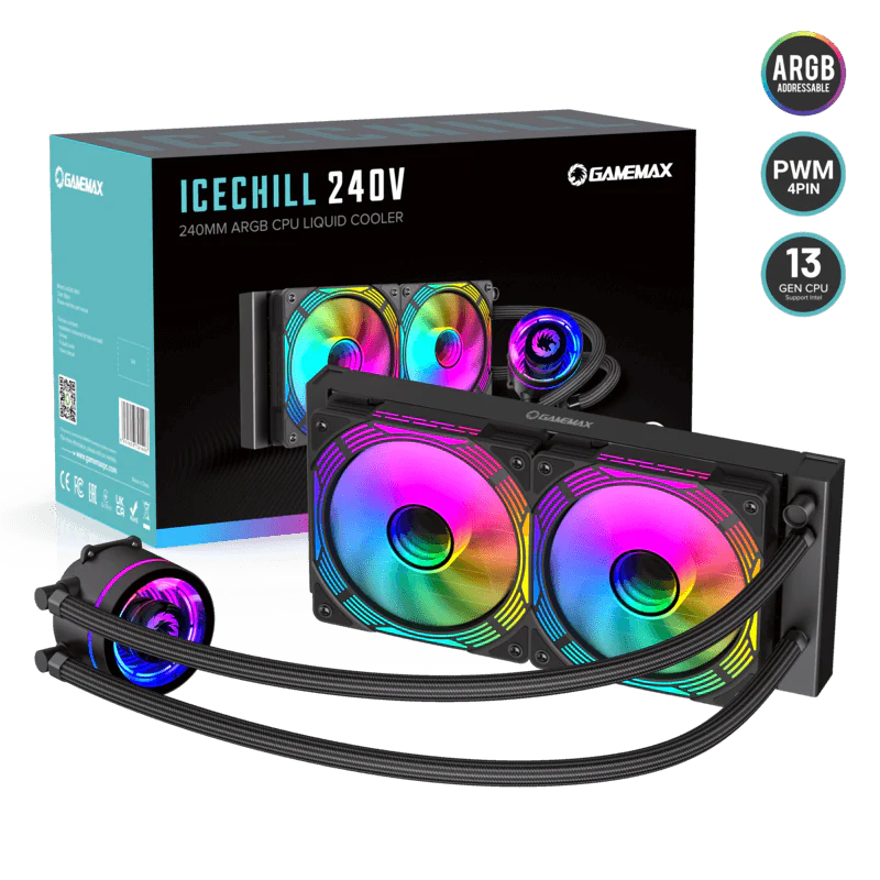 GameMax IceChill 240V Liquid CPU Cooler (Black) - Image 2