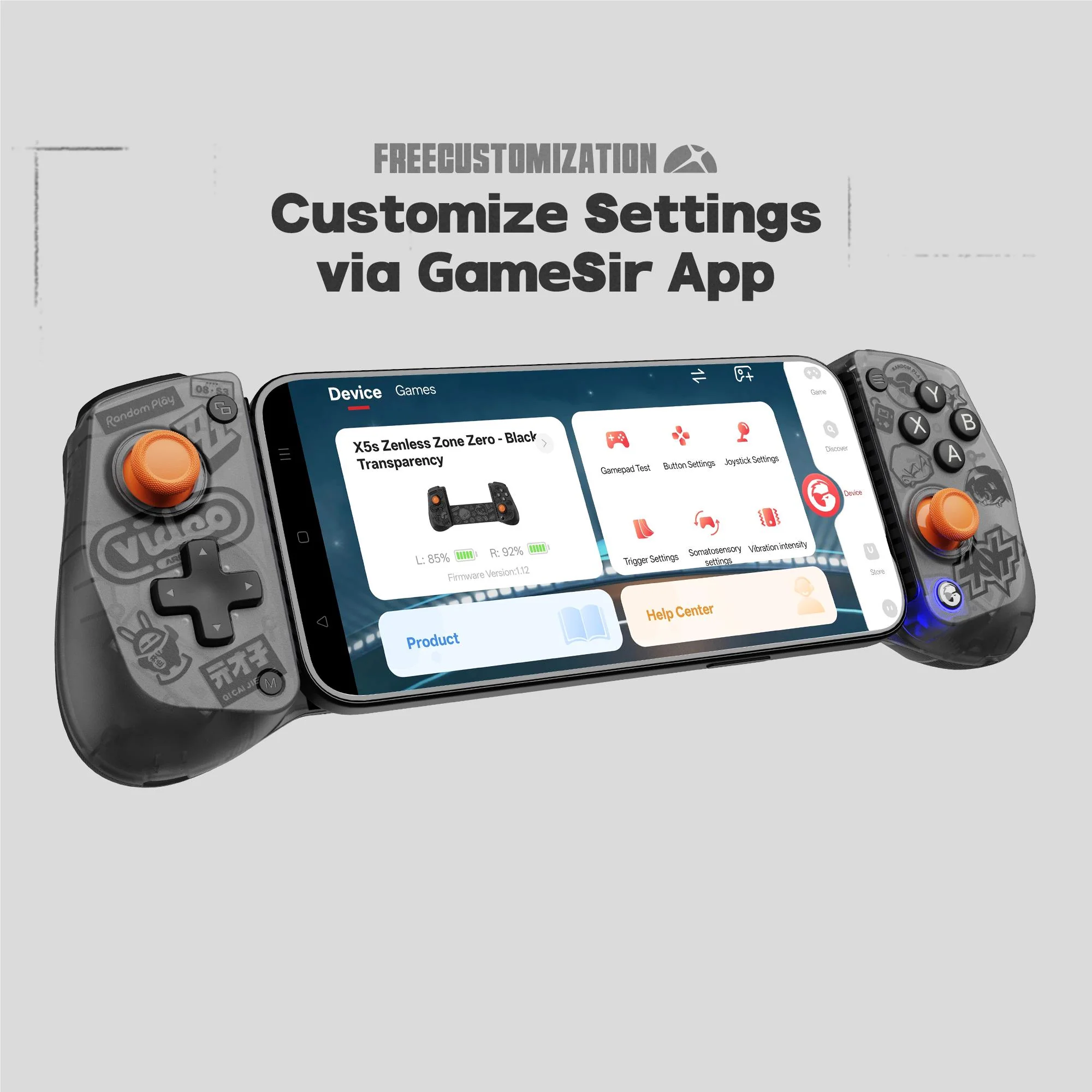 GameSir X5s Zenless Zone Zero Edition Wireless Mobile Controller (Phantom Black) - Image 14
