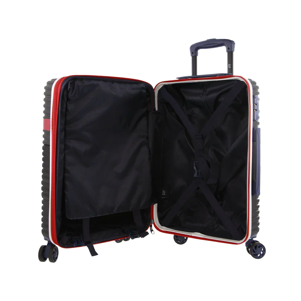GAP Hard-Shell Suitcase 4 Wheel Hidden Pocket Cabin Luggage 56cm Black - Image 2