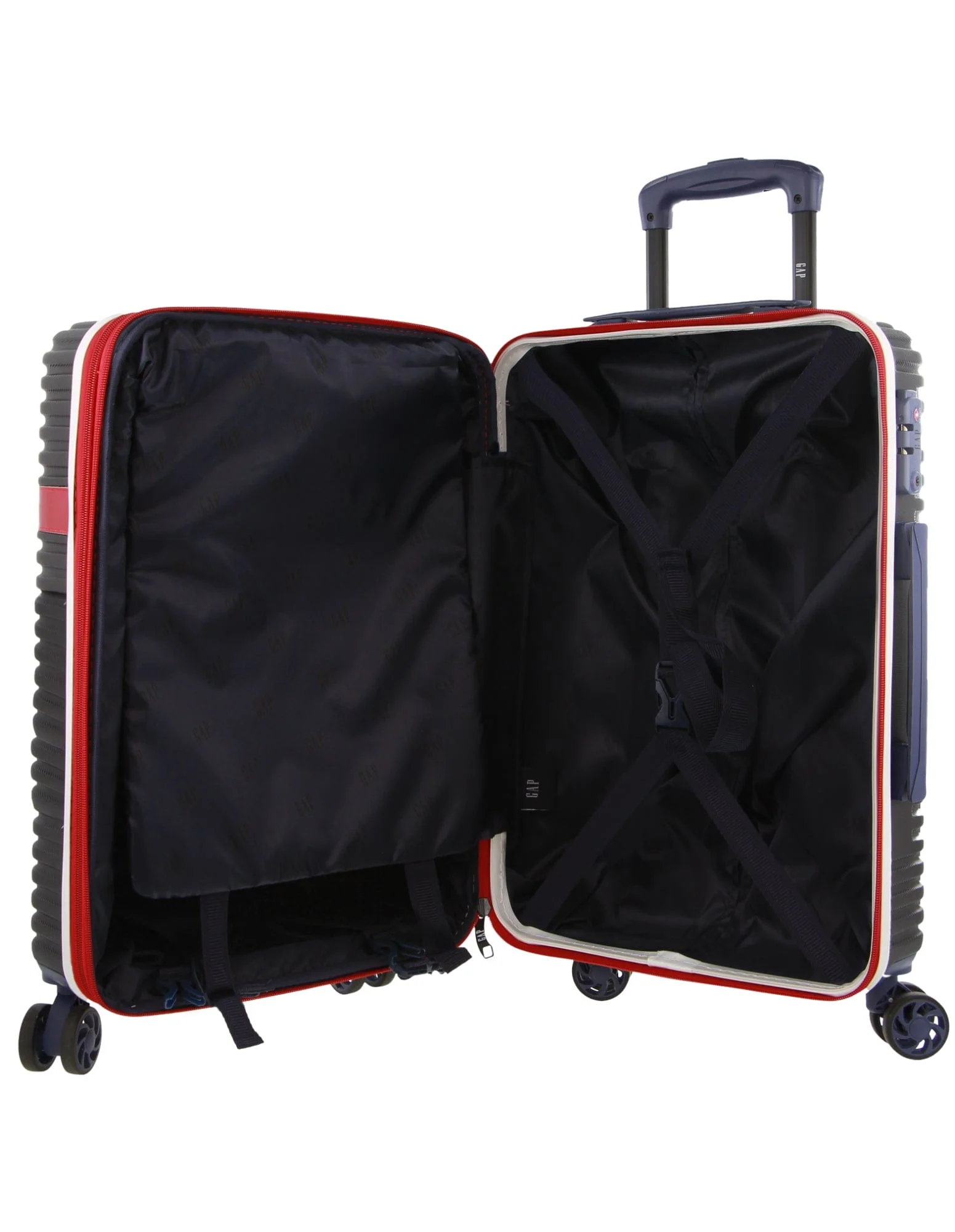 GAP Hard-Shell Suitcase 4 Wheel Hidden Pocket Cabin Luggage 56cm Black - Image 6