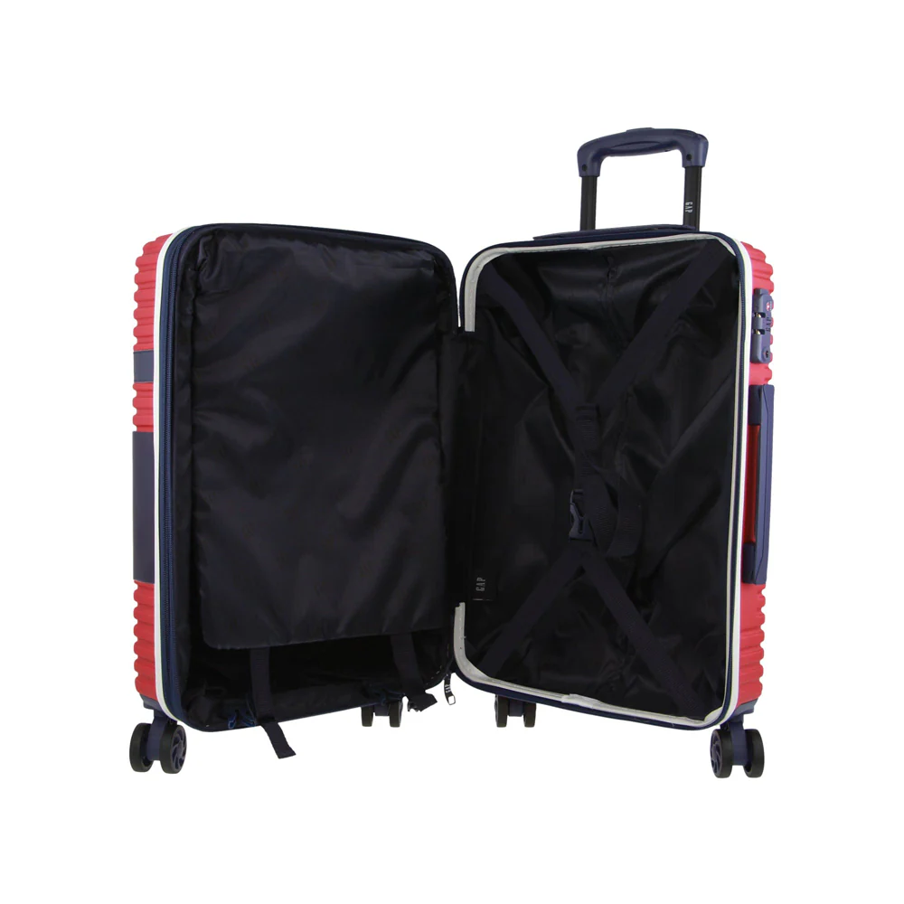 GAP Hard-Shell Suitcase 4 Wheel Hidden Pocket Cabin Luggage 56cm Red - Image 2