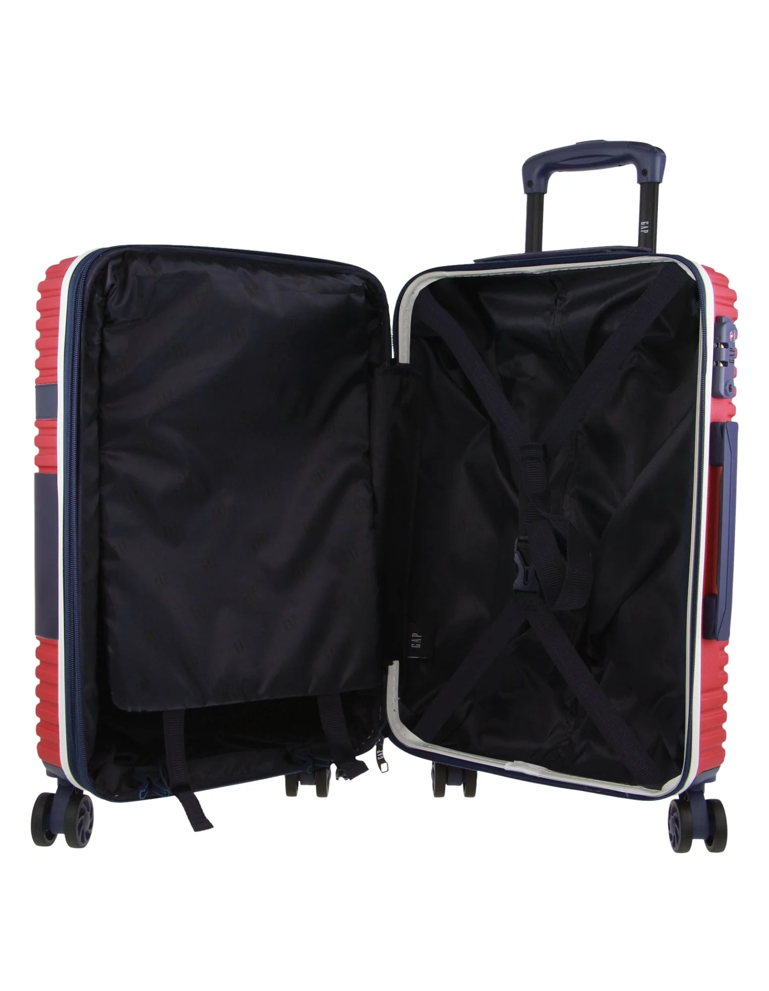 GAP Hard-Shell Suitcase 4 Wheel Hidden Pocket Cabin Luggage 56cm Red - Image 6