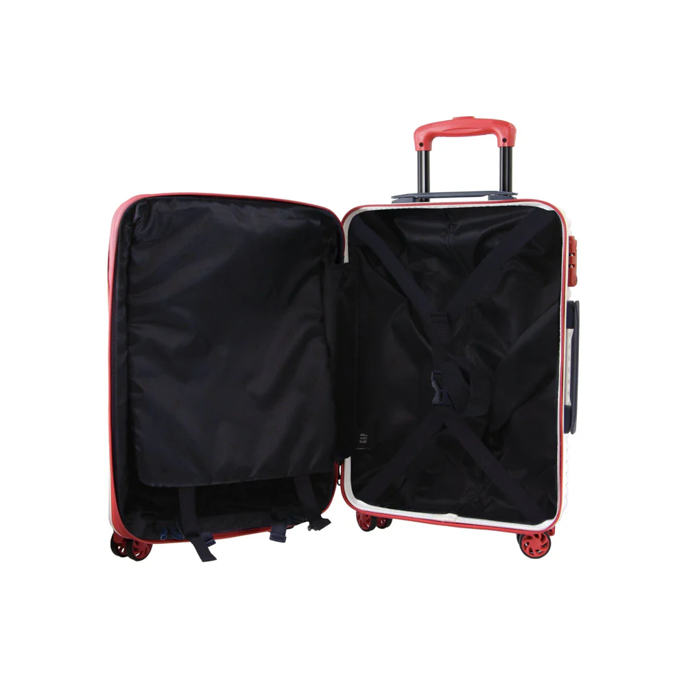GAP Hard-Shell Suitcase 4 Wheel Hidden Pocket Cabin Luggage 56cm White - Image 2