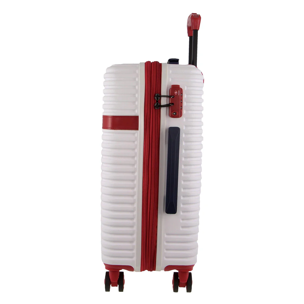 GAP Hard-Shell Suitcase 4 Wheel Hidden Pocket Cabin Luggage 56cm White - Image 3