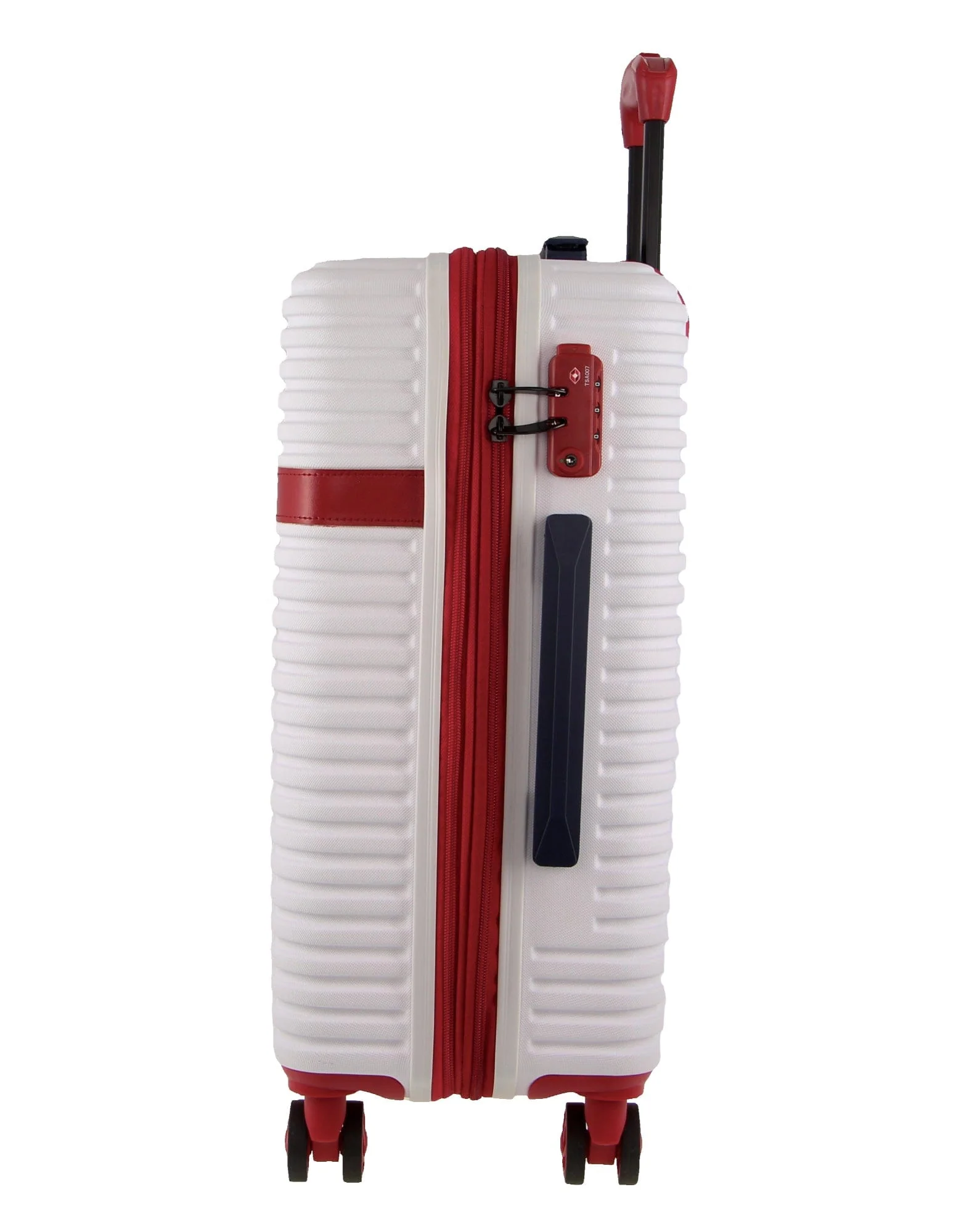 GAP Hard-Shell Suitcase 4 Wheel Hidden Pocket Cabin Luggage 56cm White - Image 7