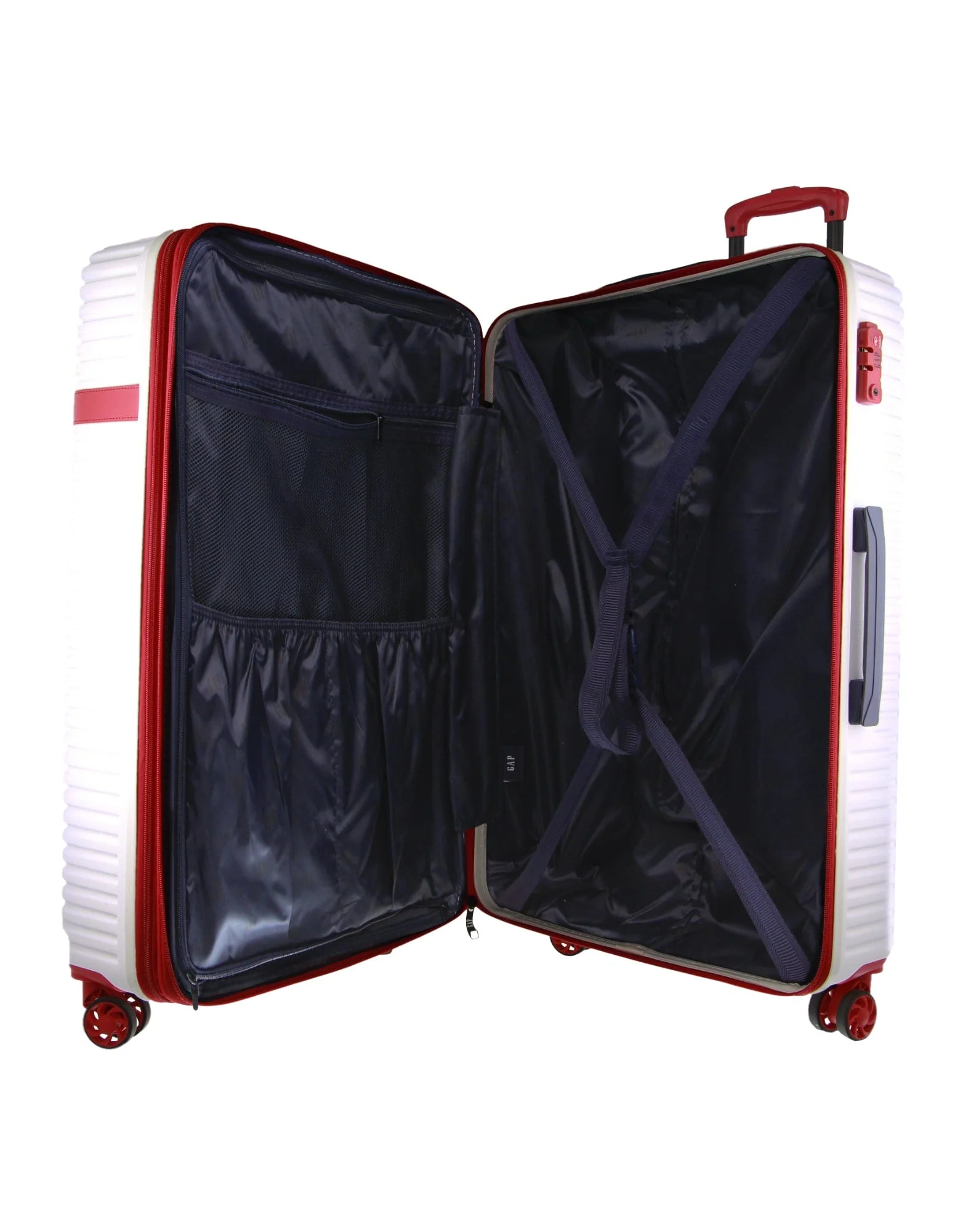 GAP Hard-Shell Suitcase Large Cabin Luggage Set with Tag (White) [2-Pieces] - Image 7