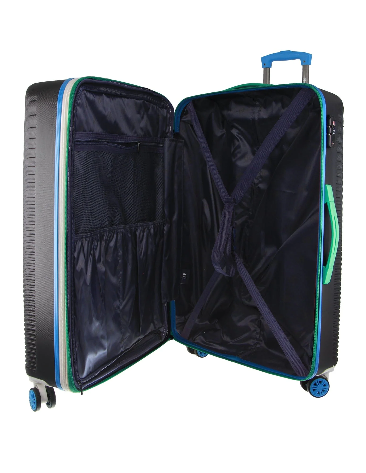 GAP Large Hard-Shell Luggage & Mini Beauty Travel Case Set w/ Tag Black - Image 2