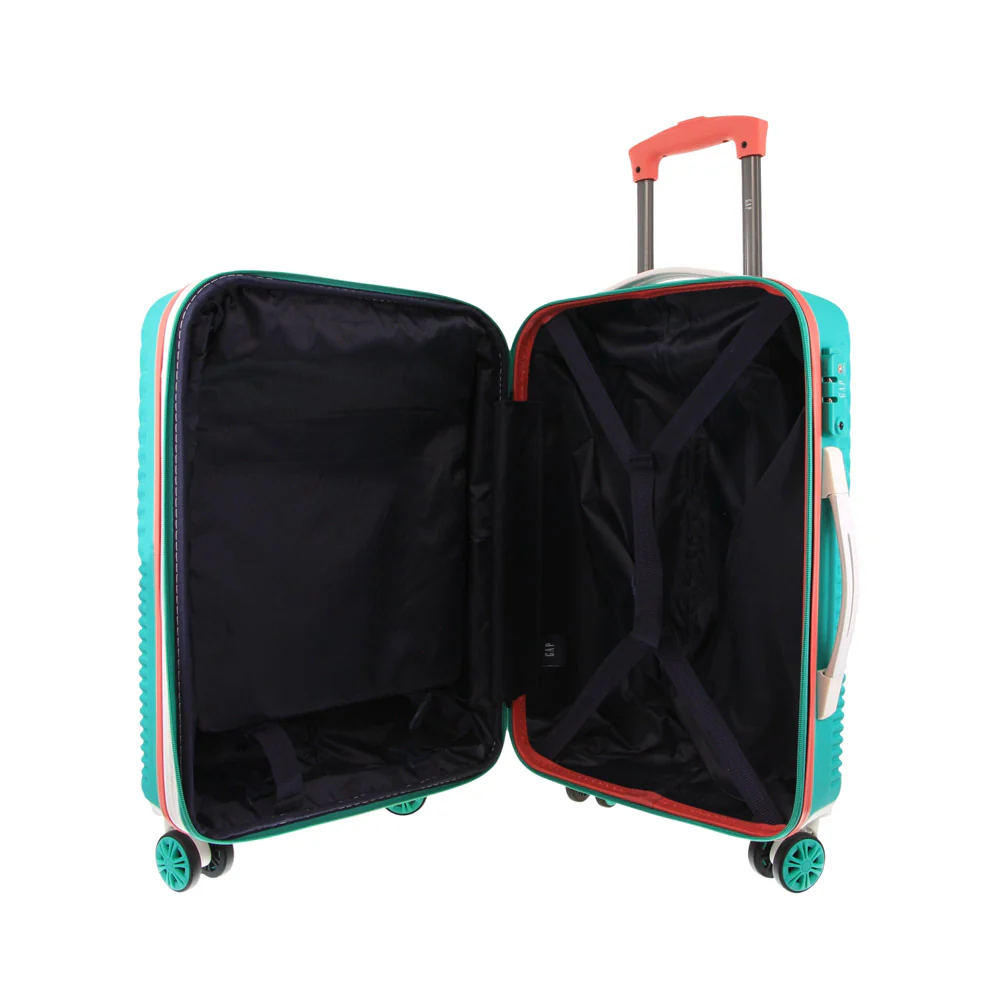 GAP Stripe Hard-Shell Cabin Suitcase TSA Lock Luggage 56x35cm Turquoise - Image 2